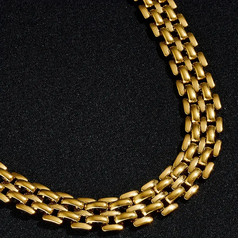 Nooxian Golden-Tone Stainless Steel Chunky Chain Necklace