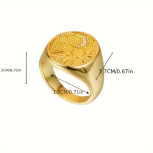 Vintage Luxury Sunburst Signet Ring