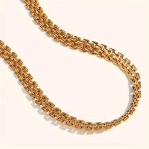 Nooxian Golden-Tone Stainless Steel Chunky Chain Necklace