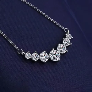 Elegant 925 Sterling Seven-Star Row Necklace