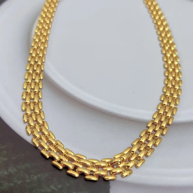 Nooxian Golden-Tone Stainless Steel Chunky Chain Necklace - Image 2