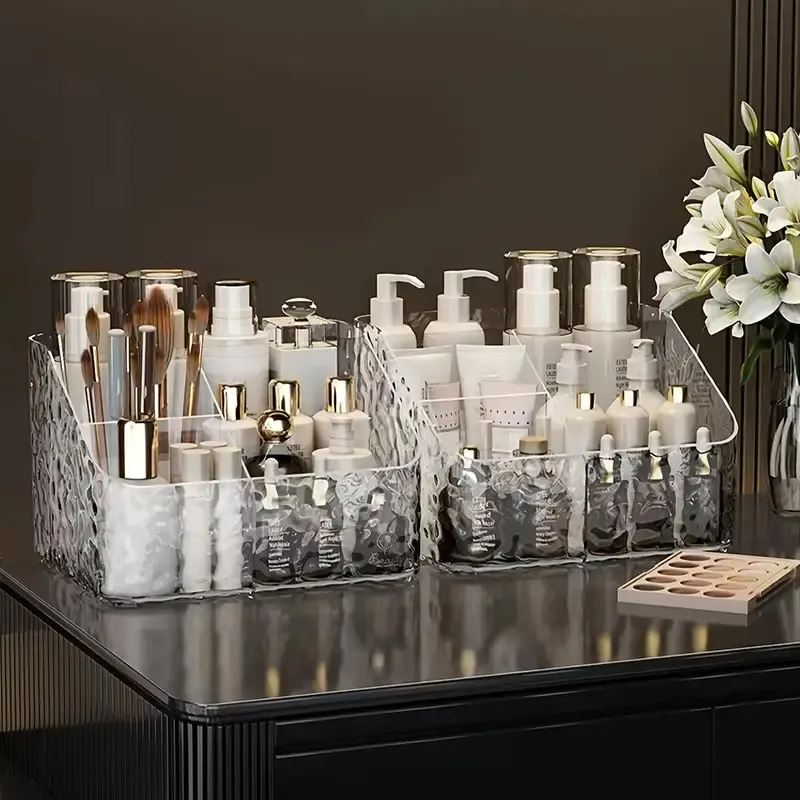 4-Grid Transparent Acrylic Makeup and Cosmetic Organizer - Image 2