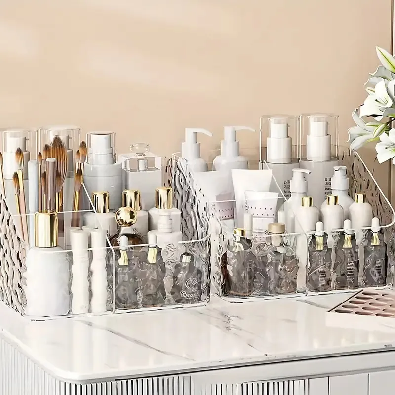4-Grid Transparent Acrylic Makeup and Cosmetic Organizer - Image 4