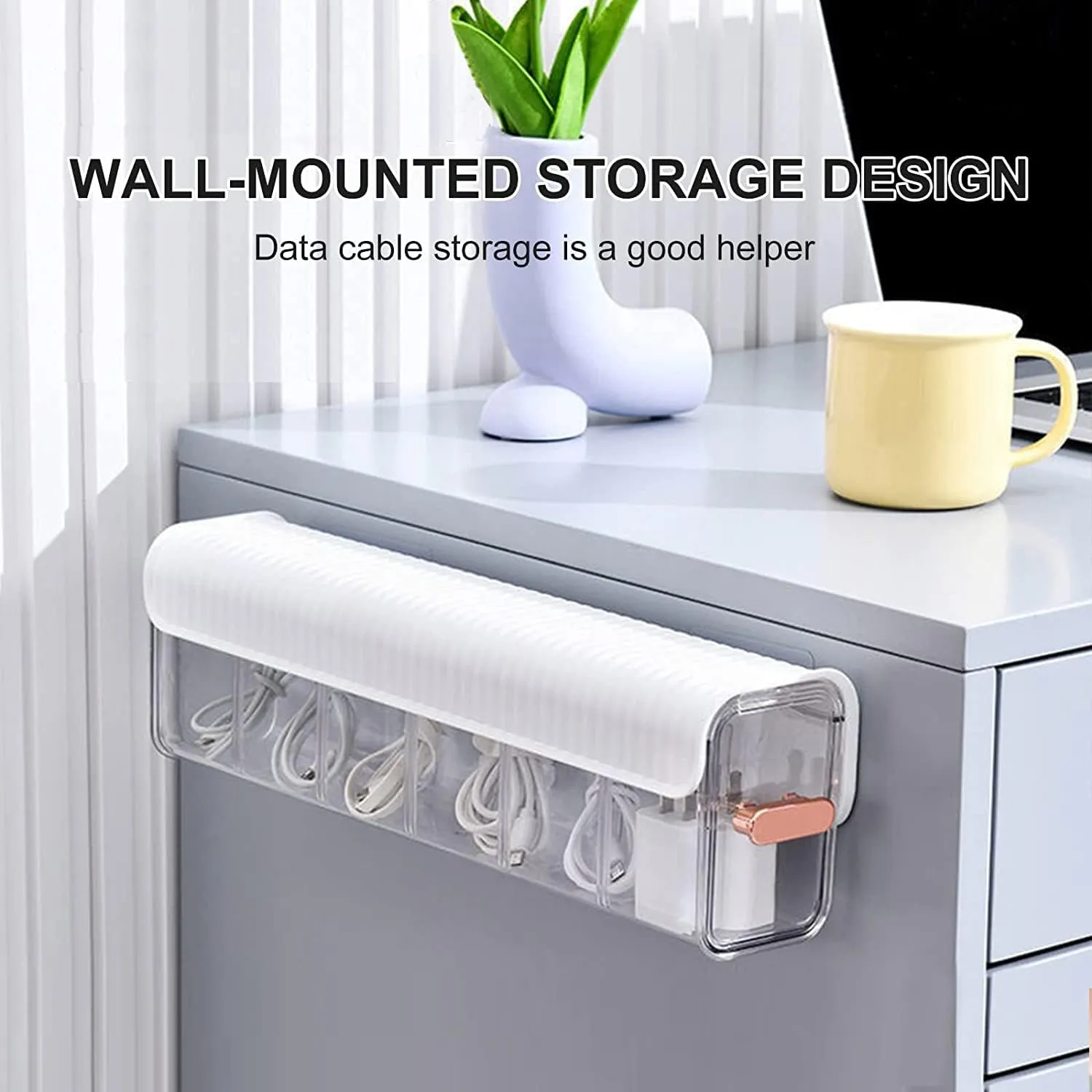6 Cell Wall Mounted Transparent Storage Box and Drawer Organizer