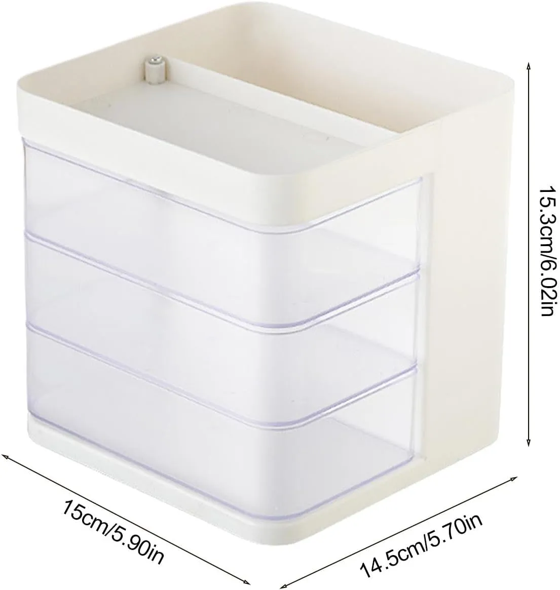 Multilayer Rotating Desktop Cosmetic and Stationery Storage Organizer - Image 3